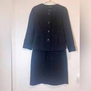 Theory Black Boucle Dress Blazer Suit Set